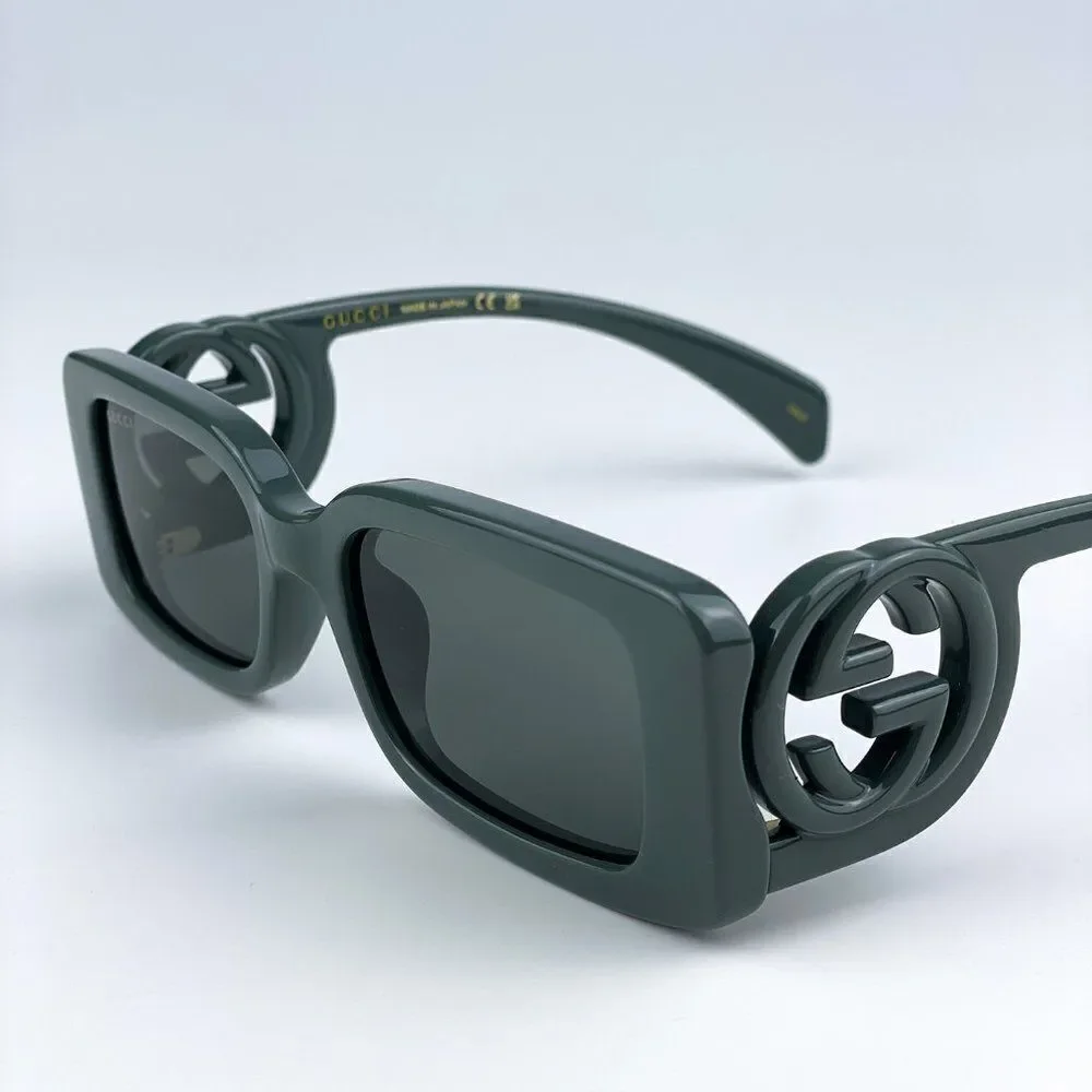 NEW Gucci GG1325S 003 Grey Smoke Grey Rectangle Women Sunglasses - Picture 8 of 14